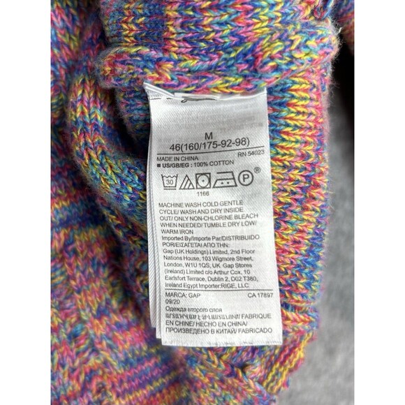 Gap Sweater Women’s M Pink Rainbow Cable Knit Pullover Marled Chunky Textured - Picture 10 of 10